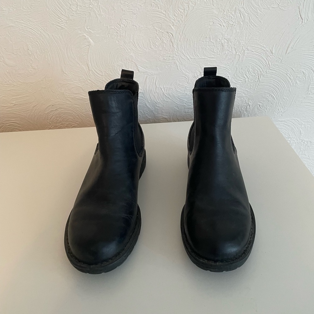 Born Black Leather Ankle Boots